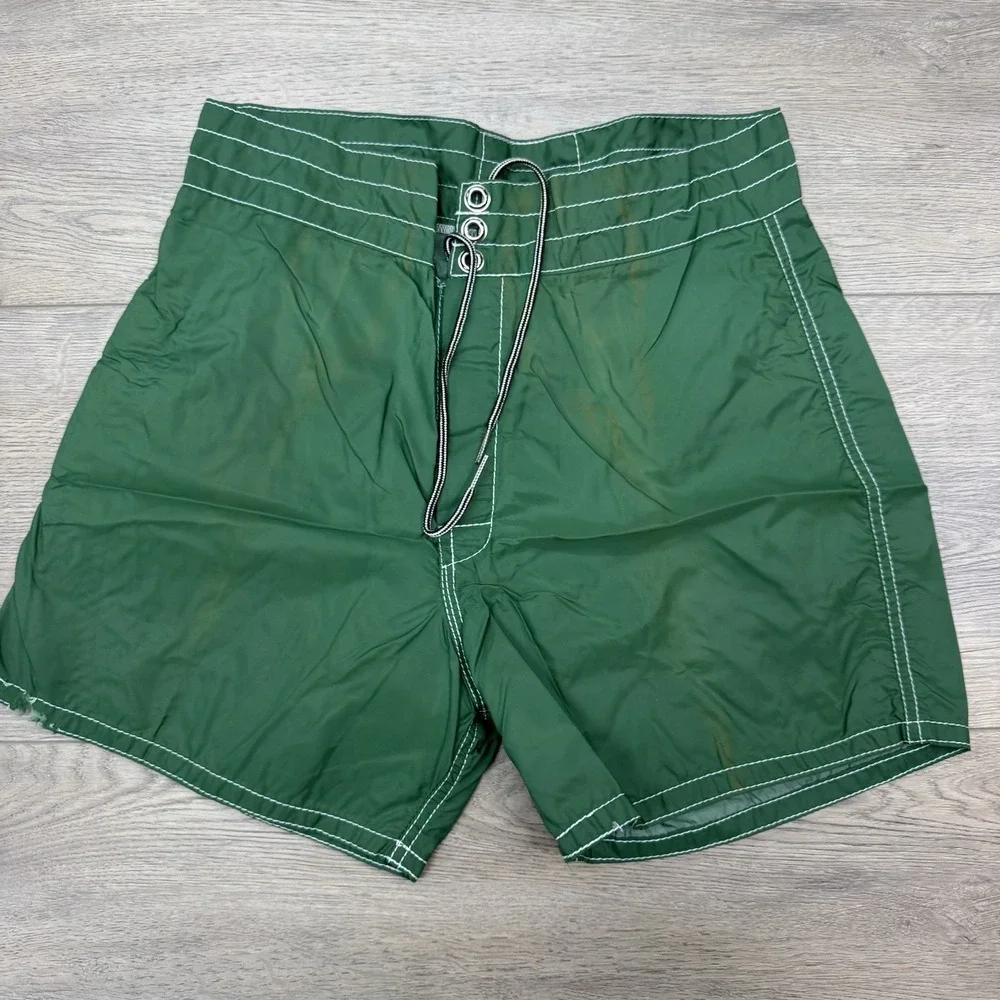 VTG Birdwell Beach Britches Green Swim Trunks Men's Short‎ FLAW Pocket